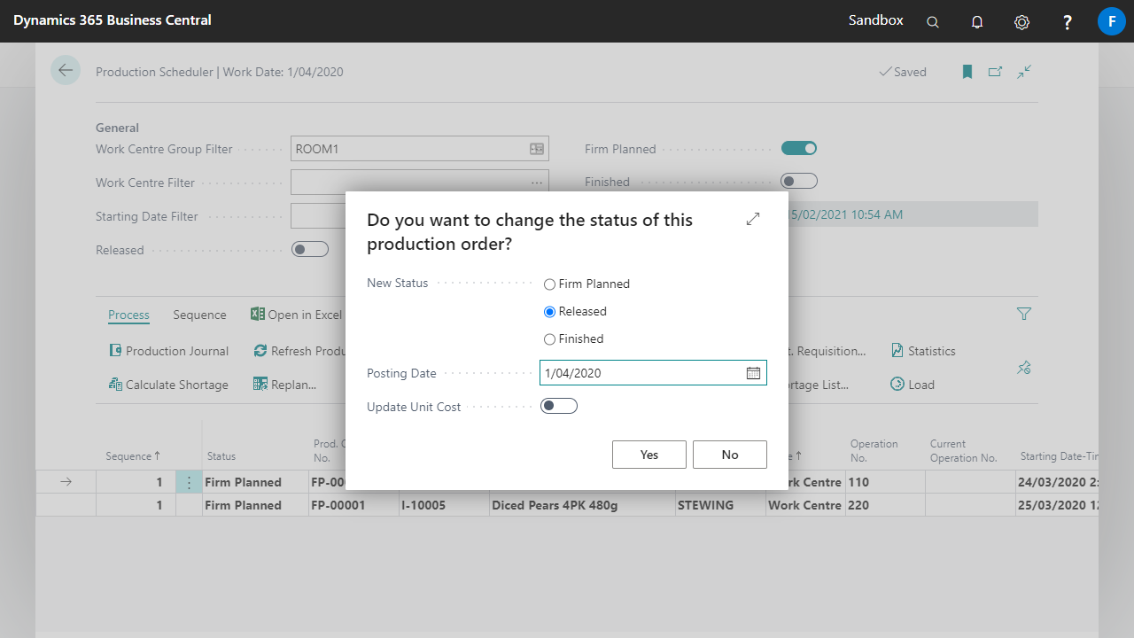 How to Release Orders to the Shop Floor (Change Status) Fenwick Support